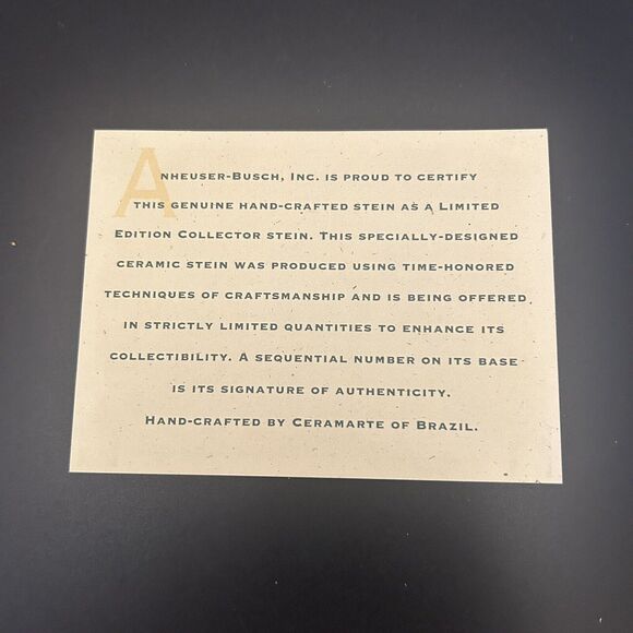 1996 Atlanta Official Centennial Olympic Games Anheuser Busch Lidded Stein w/Box - Picture 10 of 11